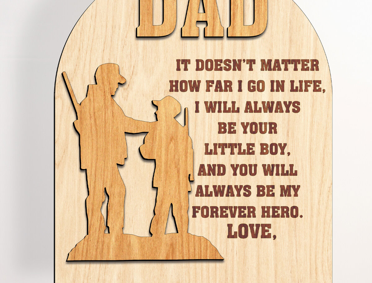 Intra απο ξύλο plywood  Χρώμα wenge 3mm-4mm πάχος - Ξύλινη επιγραφή για την Ημέρα του Πατέρα Δίασταση 20x20 cm INTRAFABR-28852409