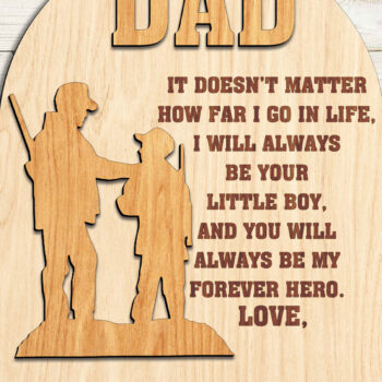 Intra απο ξύλο plywood  Χρώμα wenge 3mm-4mm πάχος - Ξύλινη επιγραφή για την Ημέρα του Πατέρα Δίασταση 20x20 cm INTRAFABR-28852409 - Image 2