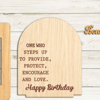 Intra απο ξύλο plywood  Χρώμα wenge 3mm-4mm πάχος - Ξύλινη επιγραφή για την Ημέρα του Πατέρα Δίασταση 20x20 cm INTRAFABR-28852499 - Image 3