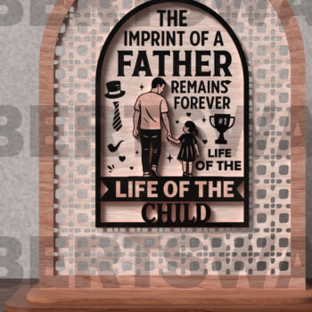 Intra απο ξύλο plywood Χρώμα wenge 3mm-4mm πάχος - Father’s Imprint on Child Δίασταση 20x20 cm INTRAFABR-28852614 - Image 3