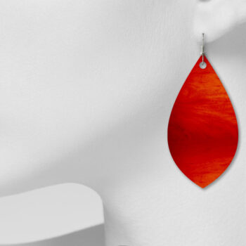 Intra απο ξύλο plywood  Χρώμα wenge 3mm-4mm πάχος - Σκουλαρίκι από συνθετικό δέρμα Δίασταση 3x3 cm INTRAFABR-121073109 - Image 2