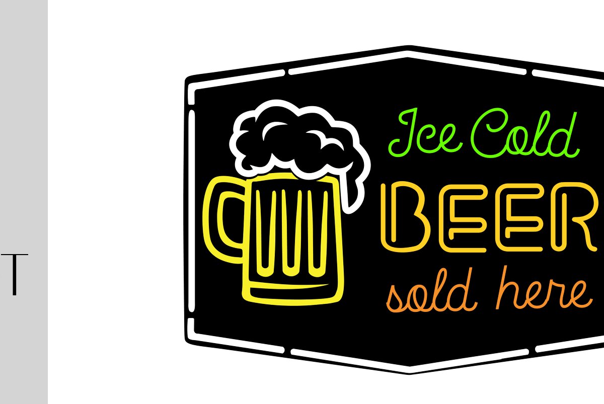 Intra απο ξύλο plywood  Χρώμα wenge 3mm-4mm πάχος - Επιγραφή Faux Neon Beer Δίασταση 30x20 cm INTRAFABR-41906126