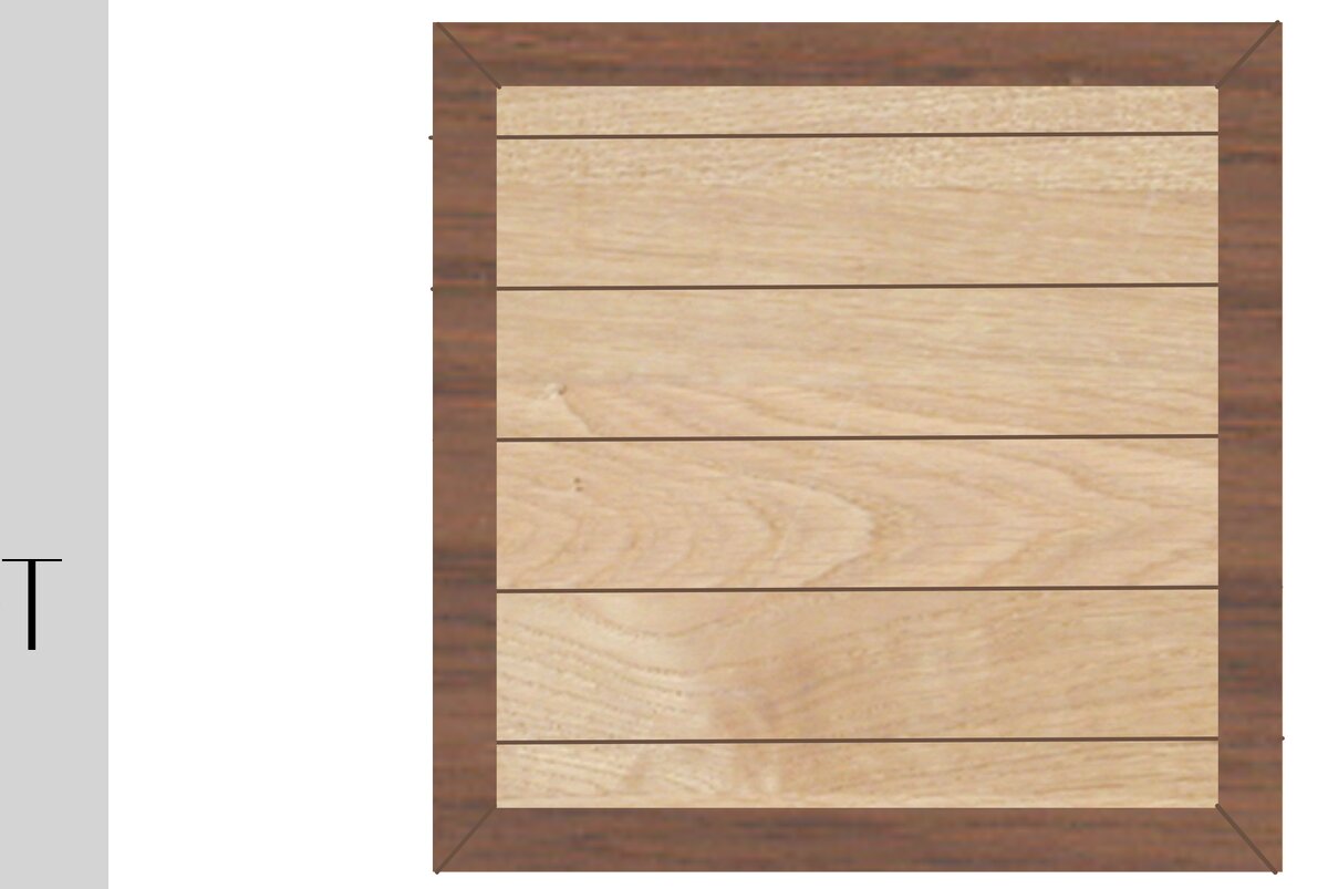 Intra απο ξύλο plywood  Χρώμα wenge 3mm-4mm πάχος - Τετράγωνη πινακίδα και πλαίσιο Faux Shiplap Δίασταση 20x25 cm INTRAFABR-122536311