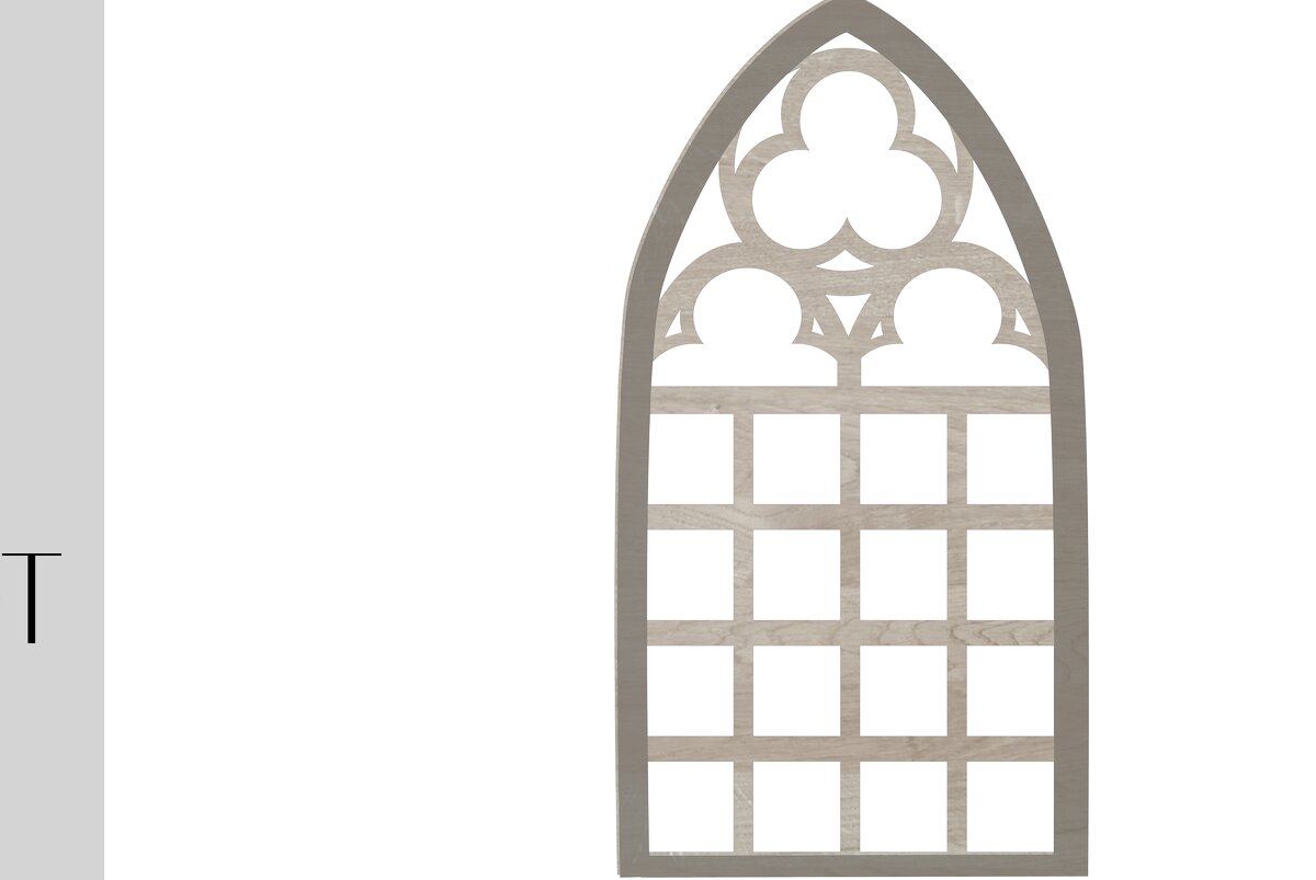 Intra απο ξύλο plywood  Χρώμα wenge 3mm-4mm πάχος - Faux Vintage Παράθυρο III Δίασταση 20x20 cm INTRAFABR-121051824