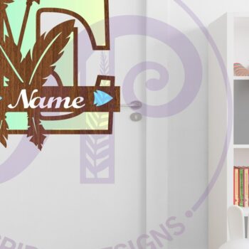 Intra απο ξύλο plywood  Χρώμα wenge 3mm-4mm πάχος - Πακέτο γραμμάτων μονόγραμμα με φτερά και βέλη Δίασταση 30x20 cm INTRAFABR-25097460 - Image 3