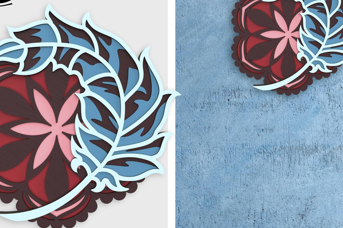 Intra απο ξύλο plywood  Χρώμα wenge 3mm-4mm πάχος - Φτερό και Μάνταλα 3D Layered Art Δίασταση 30x30 cm INTRAFABR-74257756