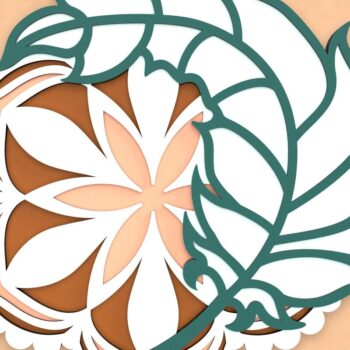 Intra απο ξύλο plywood Χρώμα wenge 3mm-4mm πάχος - Φτερό και Μάνταλα 3D Layered Art Δίασταση 30x30 cm INTRAFABR-74257756 - Image 3