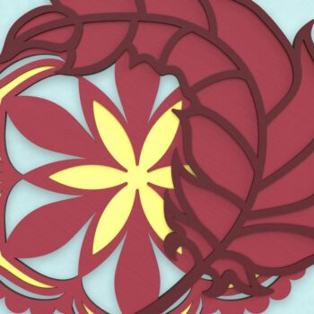 Intra απο ξύλο plywood Χρώμα wenge 3mm-4mm πάχος - Φτερό και Μάνταλα 3D Layered Art Δίασταση 30x30 cm INTRAFABR-74257756 - Image 4