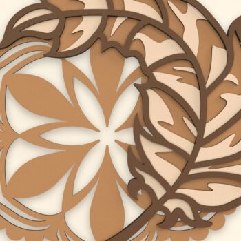 Intra απο ξύλο plywood Χρώμα wenge 3mm-4mm πάχος - Φτερό και Μάνταλα 3D Layered Art Δίασταση 30x30 cm INTRAFABR-74257756 - Image 5