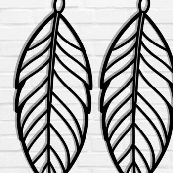 Intra απο ξύλο plywood Χρώμα wenge 3mm-4mm πάχος - Σκουλαρίκι με φτερά Δίασταση 3x3 cm INTRAFABR-73358229 - Image 1