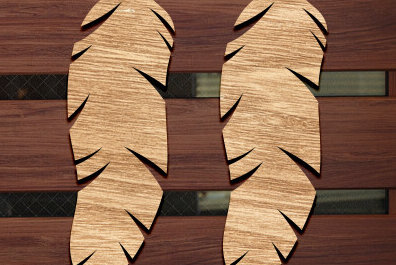 Intra απο ξύλο plywood  Χρώμα wenge 3mm-4mm πάχος - Σκουλαρίκι με φτερά Δίασταση 3x3 cm INTRAFABR-43541243