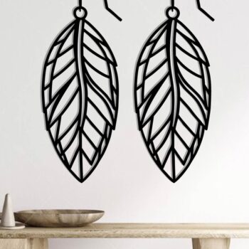 Intra απο ξύλο plywood Χρώμα wenge 3mm-4mm πάχος - Σκουλαρίκι με φτερά Δίασταση 3x3 cm INTRAFABR-109113151 - Image 2