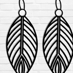 Intra απο ξύλο plywood  Χρώμα wenge 3mm-4mm πάχος - Σκουλαρίκι με φτερά Δίασταση 3x3 cm INTRAFABR-109239682