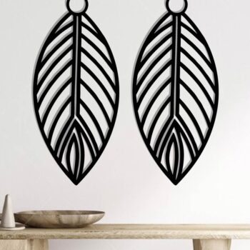 Intra απο ξύλο plywood Χρώμα wenge 3mm-4mm πάχος - Σκουλαρίκι με φτερά Δίασταση 3x3 cm INTRAFABR-109239682 - Image 2