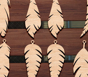 Intra απο ξύλο plywood  Χρώμα wenge 3mm-4mm πάχος - Σκουλαρίκι με φτερά Bundle Δίασταση 3x3 cm INTRAFABR-109020018