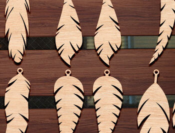 Intra απο ξύλο plywood Χρώμα wenge 3mm-4mm πάχος - Σκουλαρίκι με φτερά Bundle Δίασταση 3x3 cm INTRAFABR-109020018 - Image 1