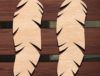 Intra απο ξύλο plywood Χρώμα wenge 3mm-4mm πάχος - Σκουλαρίκι με φτερά Bundle Δίασταση 3x3 cm INTRAFABR-109020018 - Image 3