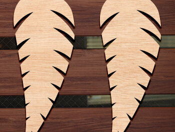 Intra απο ξύλο plywood Χρώμα wenge 3mm-4mm πάχος - Σκουλαρίκι με φτερά Bundle Δίασταση 3x3 cm INTRAFABR-109020018 - Image 4