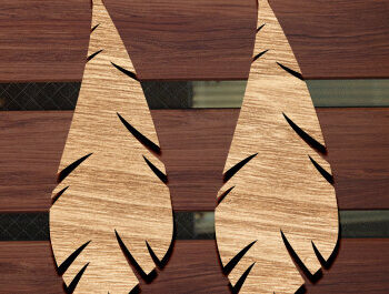 Intra απο ξύλο plywood Χρώμα wenge 3mm-4mm πάχος - Σκουλαρίκι με φτερά Bundle Δίασταση 3x3 cm INTRAFABR-109020018 - Image 6