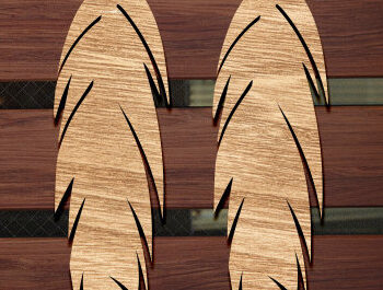 Intra απο ξύλο plywood Χρώμα wenge 3mm-4mm πάχος - Σκουλαρίκι με φτερά Δίασταση 3x3 cm INTRAFABR-6555621 - Image 1