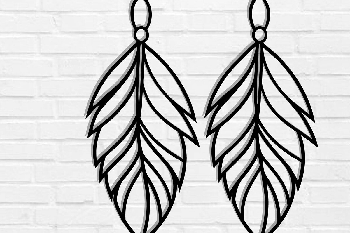 Intra απο ξύλο plywood  Χρώμα wenge 3mm-4mm πάχος - Σκουλαρίκι με πούπουλα τέχνη τοίχου με λέιζερ Δίασταση 3x3 cm INTRAFABR-122753554