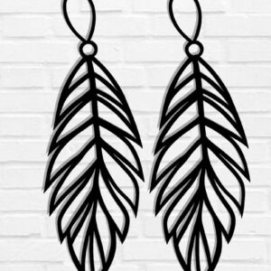 Intra απο ξύλο plywood  Χρώμα wenge 3mm-4mm πάχος - Σκουλαρίκι με πούπουλα τέχνη τοίχου με λέιζερ Δίασταση 3x3 cm INTRAFABR-79448359