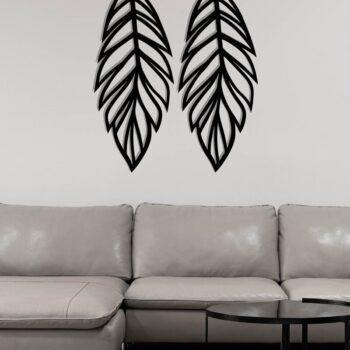 Intra απο ξύλο plywood  Χρώμα wenge 3mm-4mm πάχος - Σκουλαρίκι με πούπουλα τέχνη τοίχου με λέιζερ Δίασταση 3x3 cm INTRAFABR-79448359 - Image 3