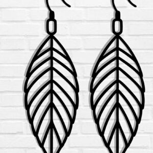 Intra απο ξύλο plywood  Χρώμα wenge 3mm-4mm πάχος - Σκουλαρίκι με πούπουλα τέχνη τοίχου με λέιζερ Δίασταση 3x3 cm INTRAFABR-122723696