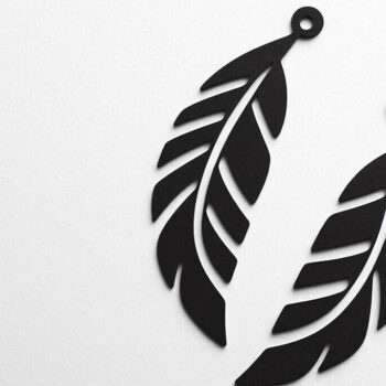 Intra απο ξύλο plywood Χρώμα wenge 3mm-4mm πάχος - Σκουλαρίκια πουπουλένια | | DXF Δίασταση 3x3 cm INTRAFABR-76680544 - Image 1