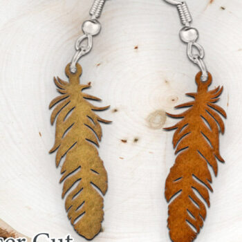 Intra απο ξύλο plywood Χρώμα wenge 3mm-4mm πάχος - Σκουλαρίκια πουπουλένια . Δίασταση 3x3 cm INTRAFABR-76680931 - Image 1