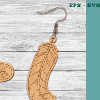 Intra απο ξύλο plywood  Χρώμα wenge 3mm-4mm πάχος - Σκουλαρίκια με φτερά κοπής με λέιζερ 2 Δίασταση 3x3 cm INTRAFABR-75453803 - Image 1