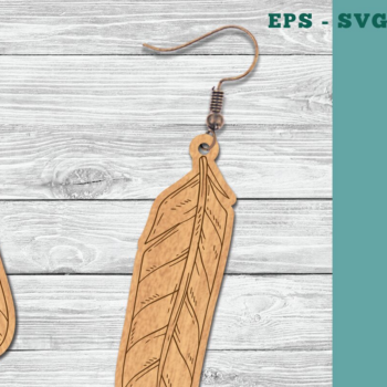 Intra απο ξύλο plywood  Χρώμα wenge 3mm-4mm πάχος - Σκουλαρίκια κοπής με φτερά λέιζερ 4 Δίασταση 3x3 cm INTRAFABR-75454455 - Image 1