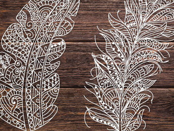 Intra απο ξύλο plywood  Χρώμα wenge 3mm-4mm πάχος - Εικονογράφηση με φτερά τοίχου 985 Δίασταση 40x50 cm INTRAFABR-76263829 - Image 3