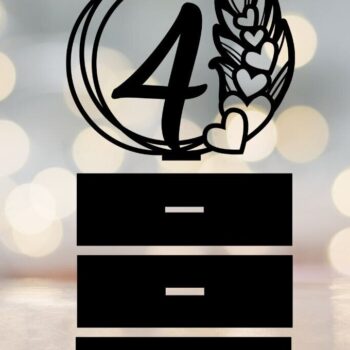 Intra απο ξύλο plywood  Χρώμα wenge 3mm-4mm πάχος - Αριθμοί τραπεζιού γάμου με πούπουλα Δίασταση 10x8 cm INTRAFABR-76263948 - Image 6