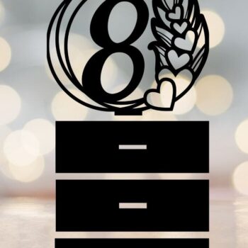 Intra απο ξύλο plywood  Χρώμα wenge 3mm-4mm πάχος - Αριθμοί τραπεζιού γάμου με πούπουλα Δίασταση 10x8 cm INTRAFABR-76263948 - Image 10