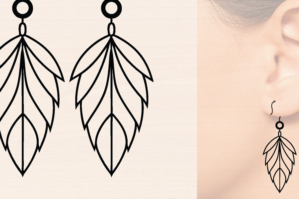 Intra απο ξύλο plywood  Χρώμα wenge 3mm-4mm πάχος - Ξύλινα σκουλαρίκια με πούπουλα με λέιζερ Δίασταση 3x3 cm INTRAFABR-76419397