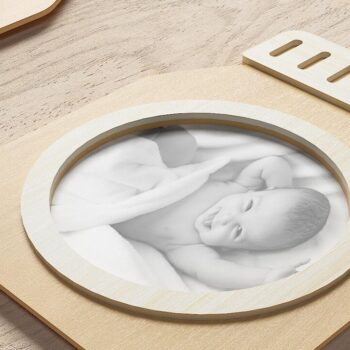 Intra απο ξύλο plywood Χρώμα wenge 3mm-4mm πάχος - Κορνίζα Baby Sake Photo Bottle Feedle Δίασταση 20x25 cm INTRAFABR-116959445 - Image 2