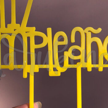 Intra απο ξύλο plywood  Χρώμα wenge 3mm-4mm πάχος - ΧΡΟΝΙΑ ΠΟΛΛΑ CAKE TOPPER Δίασταση 20x20 cm INTRAFABR-116959853 - Image 1