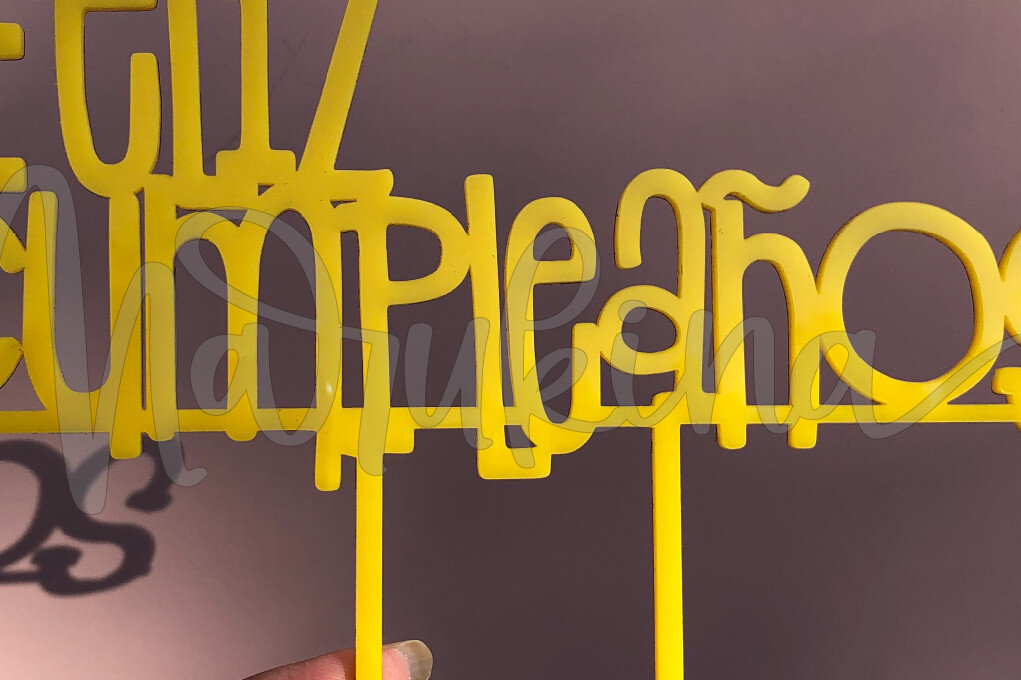 Intra απο ξύλο plywood  Χρώμα wenge 3mm-4mm πάχος - ΧΡΟΝΙΑ ΠΟΛΛΑ CAKE TOPPER Δίασταση 20x20 cm INTRAFABR-116959853