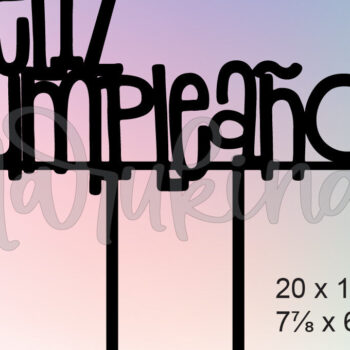 Intra απο ξύλο plywood  Χρώμα wenge 3mm-4mm πάχος - ΧΡΟΝΙΑ ΠΟΛΛΑ CAKE TOPPER Δίασταση 20x20 cm INTRAFABR-116959853 - Image 2