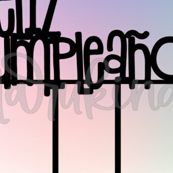 Intra απο ξύλο plywood  Χρώμα wenge 3mm-4mm πάχος - ΧΡΟΝΙΑ ΠΟΛΛΑ CAKE TOPPER Δίασταση 20x20 cm INTRAFABR-116959853 - Image 3