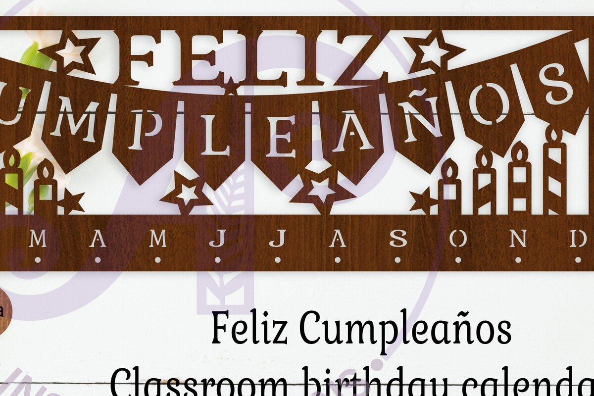 Intra απο ξύλο plywood  Χρώμα wenge 3mm-4mm πάχος - Feliz Cumpleanos Ισπανική πινακίδα τάξης Δίασταση 40x50 cm INTRAFABR-116959989