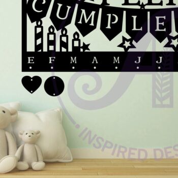 Intra απο ξύλο plywood  Χρώμα wenge 3mm-4mm πάχος - Feliz Cumpleanos Ισπανική πινακίδα τάξης Δίασταση 40x50 cm INTRAFABR-116959989 - Image 2