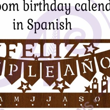 Intra απο ξύλο plywood  Χρώμα wenge 3mm-4mm πάχος - Feliz Cumpleanos Ισπανική πινακίδα τάξης Δίασταση 40x50 cm INTRAFABR-116959989 - Image 3