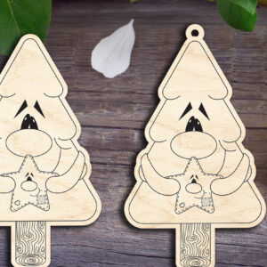 Intra απο ξύλο plywood  Χρώμα wenge 3mm-4mm πάχος - Φέργης το χριστουγεννιάτικο δέντρο Δίασταση 6x6 cm INTRAFABR-84657867