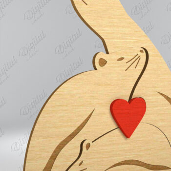 Intra απο ξύλο plywood  Χρώμα wenge 3mm-4mm πάχος - Κουνάβι . Ξύλινο Family Puzzle Laser Δίασταση 30x20 cm INTRAFABR-120505703 - Image 1