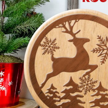 Intra απο ξύλο plywood Χρώμα wenge 3mm-4mm πάχος - Εορταστικά πρότυπα πινακίδων χριστουγεννιάτικων πορτών Δίασταση 4x4 cm INTRAFABR-117187688 - Image 1