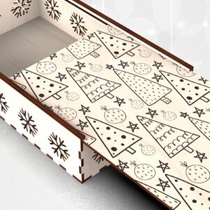 Intra απο ξύλο plywood  Χρώμα wenge 3mm-4mm πάχος - Κουτί δώρου γιορτινό συρόμενο καπάκι Δίασταση 15x15 cm INTRAFABR-70666034