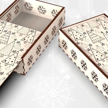 Intra απο ξύλο plywood Χρώμα wenge 3mm-4mm πάχος - Κουτί δώρου γιορτινό συρόμενο καπάκι Δίασταση 15x15 cm INTRAFABR-70666034 - Image 2