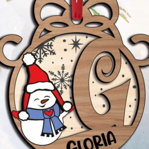 Intra απο ξύλο plywood  Χρώμα wenge 3mm-4mm πάχος - Εορταστική επιστολή G Snowman Christmas Δίασταση 6x6 cm INTRAFABR-70666064